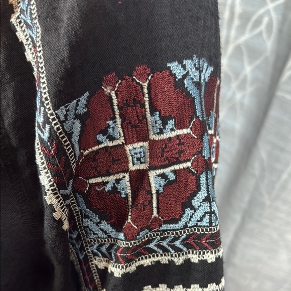 Free People Black Mini Dress with Embroidered Details - Picture 6 of 9